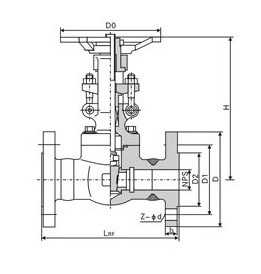 鍛鋼法蘭閘閥結(jié)構(gòu)圖